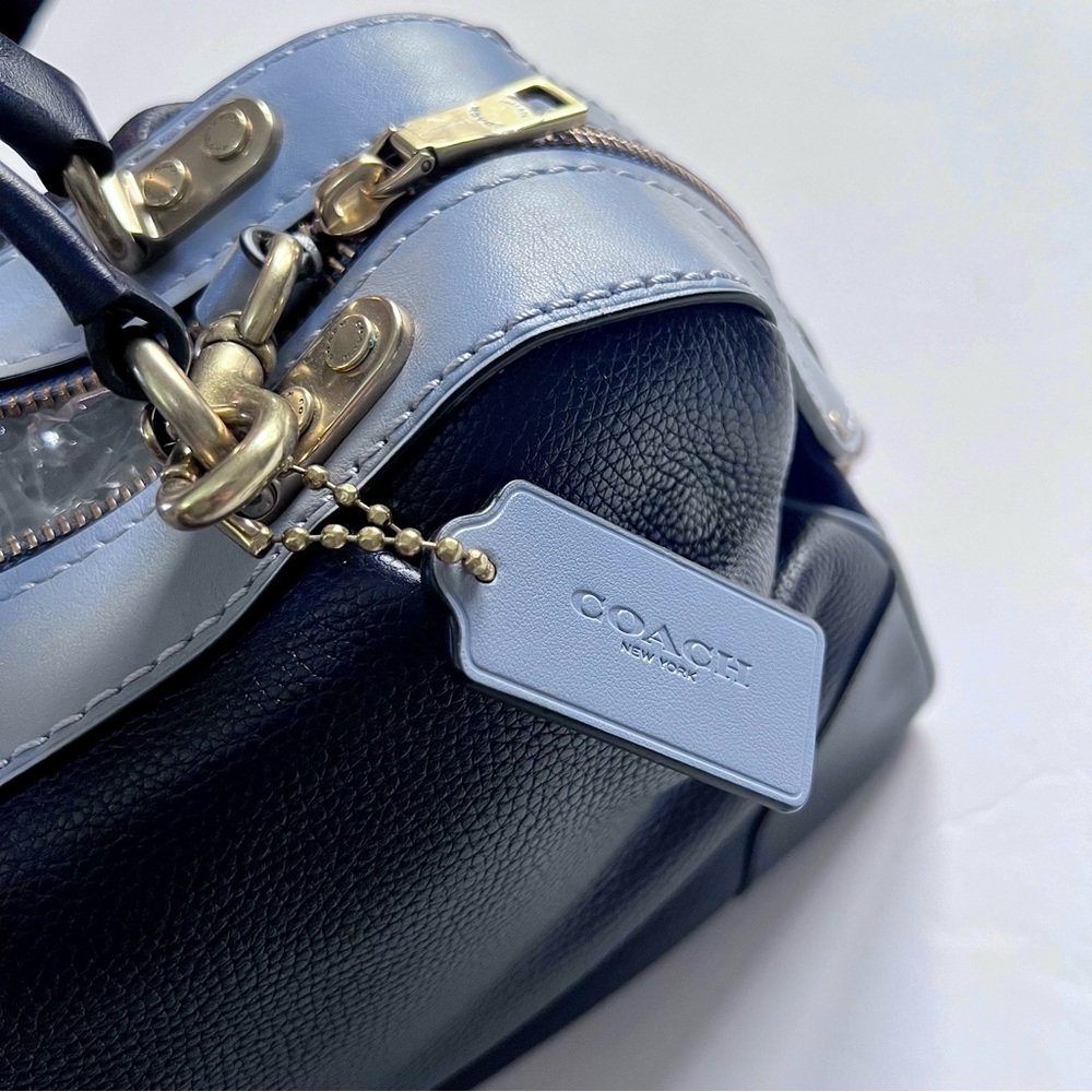 NWT Coach Lane Hues of Blues Colorblock Satchel MSRP$395 SOLD OUT ONLINE - Picture 8 of 16